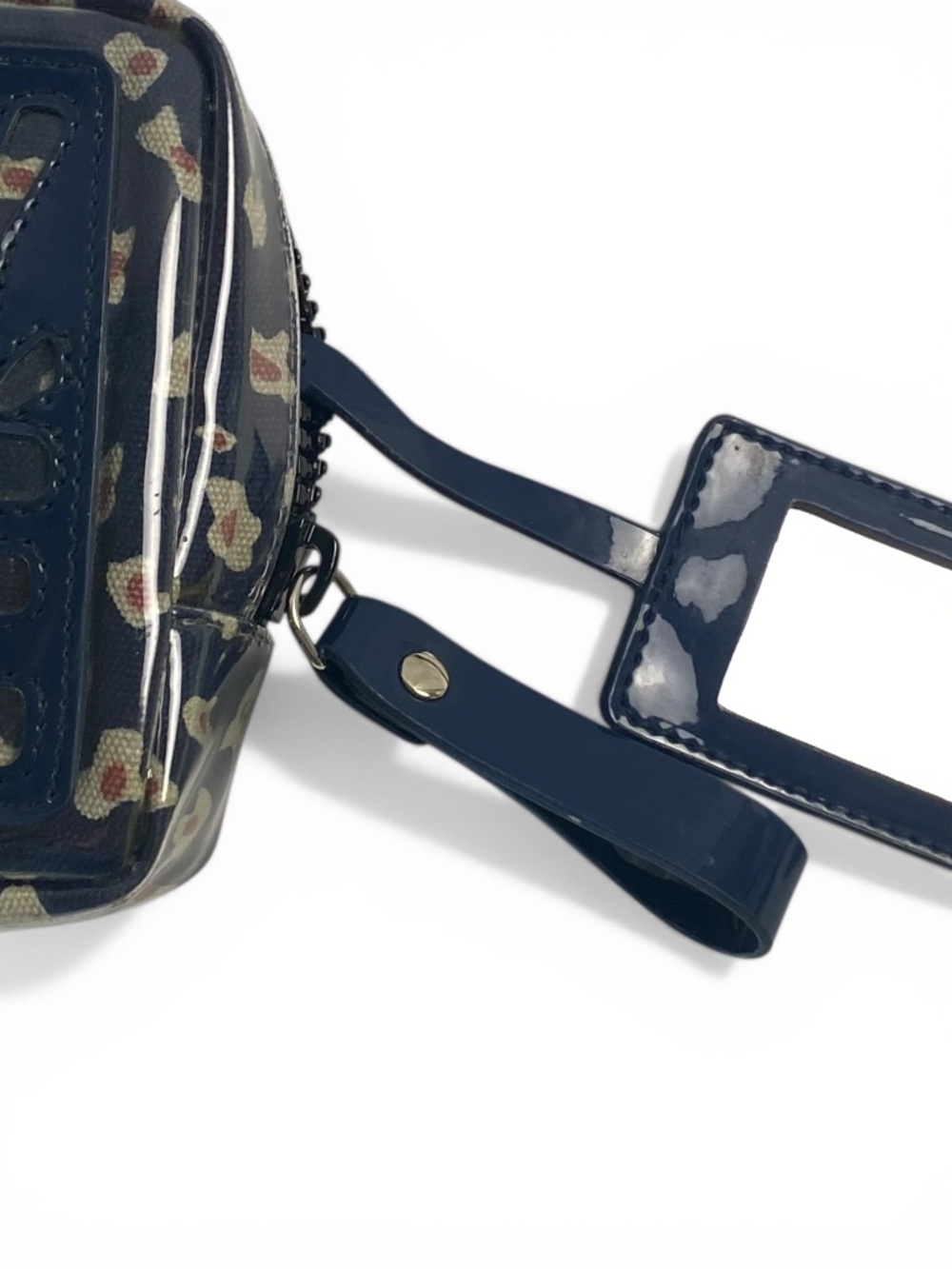 See by Chloe Cosmetic Pouch Clutch Bag Navy Blue Abstract Leopard Print PVC - Picture 8 of 10